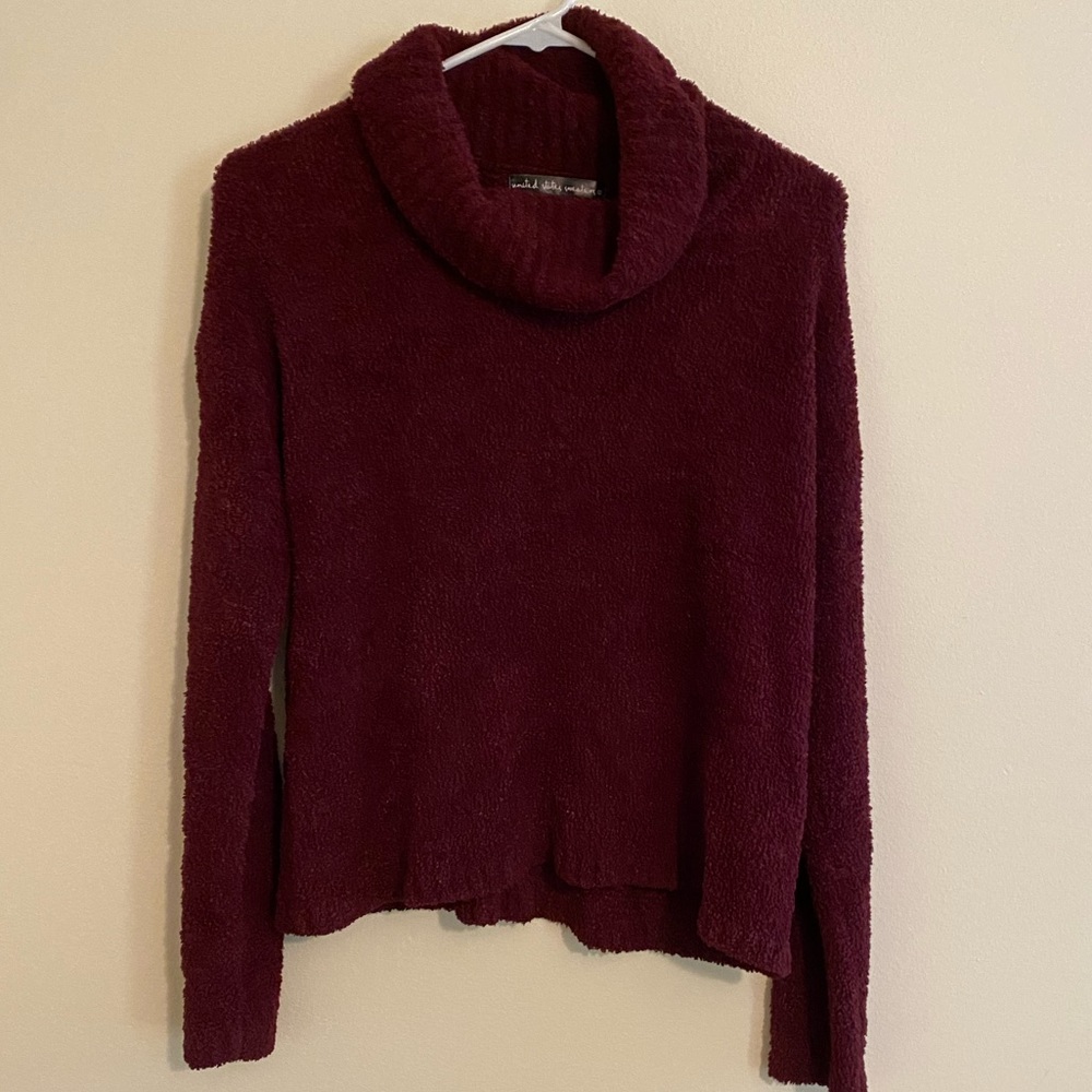 maroon turtleneck sweater